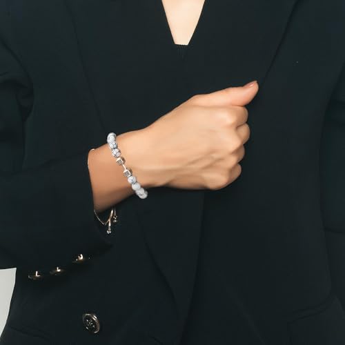 Traintough Dumbbell Bracelet Gym Bros Bracelet Volcanic Rock Anxiety Bead Bracelet for Men Women Fitness Yoga Barbell Bracelet,Natural Stone Dumbbell Beads Bracelets Set Gym Bracelet Fitness Barbell Jewelry3