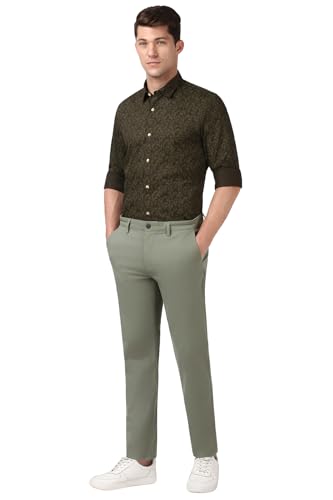 Image of Peter England Men's Slim Fit Mid Rise Super Premium Wrinkle Free Casual Trouser Chinos