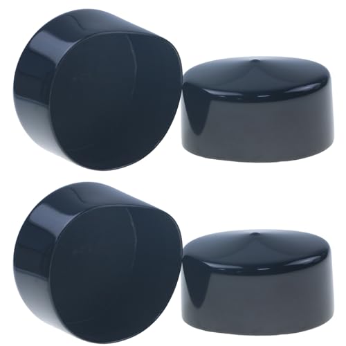 Image of Acocony 3 Inch Rubber Cap (76.20 mm) Round Black Pack of 4 | 3 inch PVC Rubber End Caps Dustproof, Protective & Aesthetic Flexible Covers for Tubing, Pipes, Poles, Bolts & More