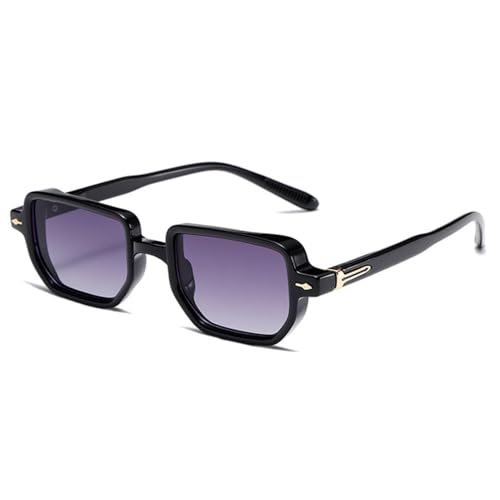 Lunettes de soleil rectangle vintage hommes femmes nuances dégradées rivets