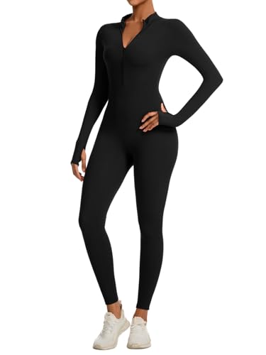 speerise Women Long Sleeve One Piece Workout Jumpsuit Romper Body...
