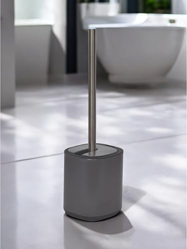 Showerdrape Echo Grey Steel Toilet Brush & Holder