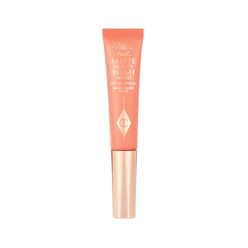 Charlotte Tilbury Pillow Talk Matte Liquid Blush Wand - Matte Blush for Cheeks with Cushion Applicator - Infused with Lumi-Blur Technology for a Light-Reflecting, Soft-Focus Effect - Peach Pop - Image 6