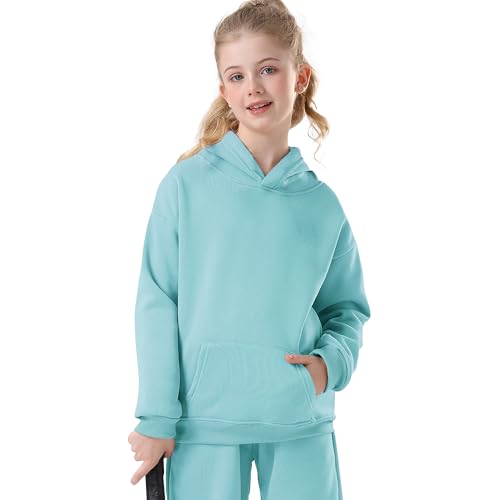 Image of Kids Athletic Pullover Hoodie Sweatshirt with Pocket Tops,2-12Years | Boys and Girls Fleece Hooded Christmas Halloween Teen Girls Athletic Hoodie Solid Color Lightweight Classic Kids Clothes