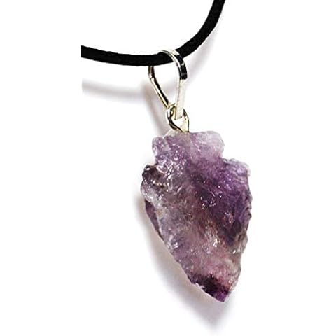 Stone of Calm - Reiki Energy Charged Raw Amethyst Crystal Arrowhead Pendant with Cord (Beautifully Gift Wrapped) … Cover