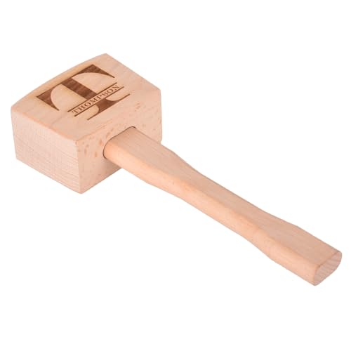 Personalized Wood Mallet, 9.5” Manual Ice Hammer Mallet, Custom Engraved Beech Solid Carpenter Wood Hammer Woodworking Hand Tool