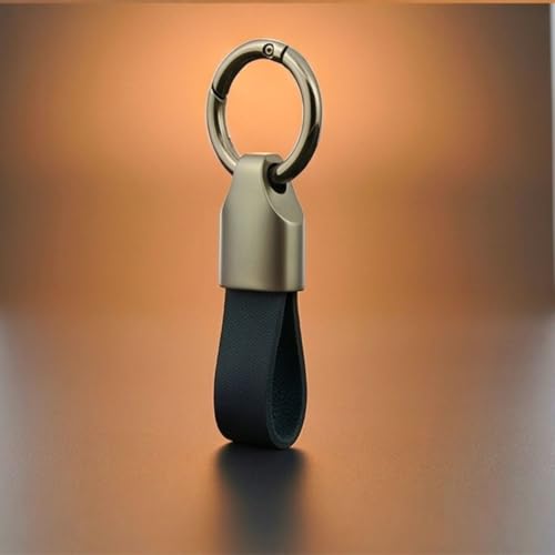 Image of THE MEN THING - Stylish Multicolor Stainless Steel Keychain for Men & Boys (AEROLOOP - Black & Matte Grey)