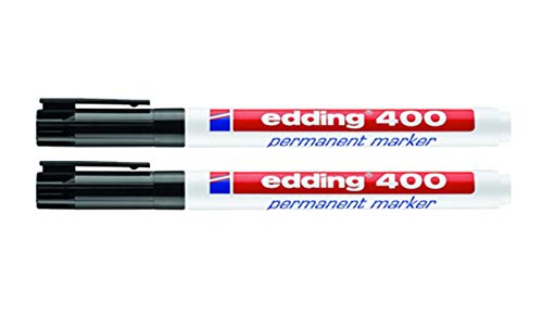 edding Permanentmarker schwarz 400-01 (1 mm 2er Pack)