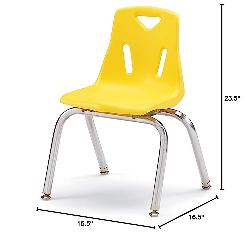 Image of Jonti-Craft Berries 8144JC1007 Stacking Chair with Chrome-Plated Legs, 14 inch Height, Yellow
