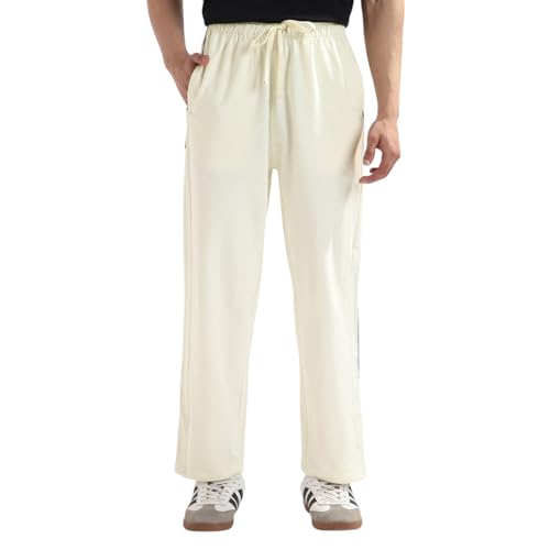 Image of Nobero Zenline Joggers for Men | Track Pants for Men | Straight Fit Joggers | Elasticated Waist with Drawcord | Soft & Breathable Fabric | Casual Everyday Wear