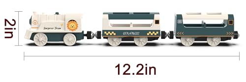 Image of Battery Powered Train Set for Railway System, Electric Train Toys for Wooden Tracks, 3Pcs Motorized Locomotive Trains for Toddlers Compatible with Thomas & Friends, Brio, Chuggington