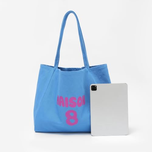 Image of Jeelow Large Striped Or Patterned Canvas Tote Bag for Women Men Shoulder Handbag with Zipper Pocket Travel