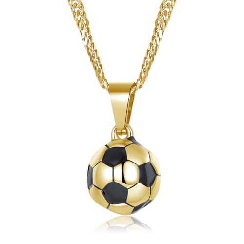 Cross Necklace for Men Stainless Steel Baseball Football Cross Charm Soccer Pendant Necklace for Men Christian Religious Jewelry Sports Accessories Easter Graduation Gift for Boyfriend