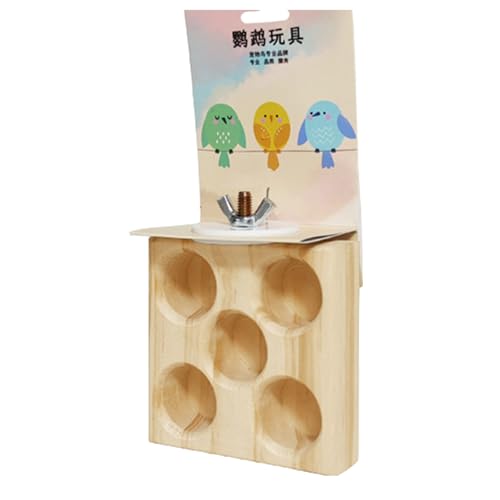 アクティブな鳥のための木材給餌ステーションケージと鳥小屋のためにおもちゃを演奏する多機能オウムの給餌安全なオウムの餌箱