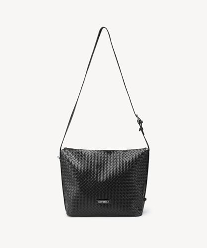 Image of NEWBELLA Tote Bag for Women, Vegan Leather Crossbody Shoulder Bag, Top Handle Satchel Purse for Work, Travel, Daily Use (Black-4)