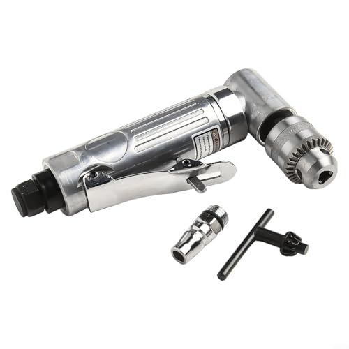 FACULX Taladro neumático, taladro de aire de codo de 90 grados, potente máquina de perforación angular con portabrocas de 1/4 pulgadas para pulir, moler, perforar, atornillar