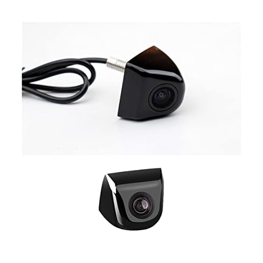CGEAMDY Telecamera Anteriore per Auto, Telecamera di Retromarcia HD LED, Visione Notturna, Fotocamera Posteriore con Eccellente Visione Notturna IP68 Impermeabile, Grandangolo 155 Gradi(Nero)