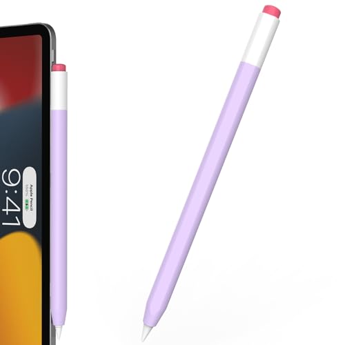 FAFALITHIC Classic Silicone Case Cover Compatible with Apple Pencil Pro Case & Apple Pencil 2nd Generation Protective Sleeve Supports Magnetic Charging & Double Tap (Purple)