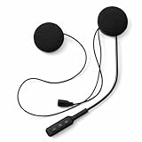 yefix Auriculares Bluetooth para Casco de Moto Impermeables | Auriculares Universales Ultra Delgados con Micrófono Intercomunicador