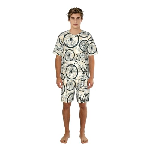 Pijama de hombre transpirable y suave de dos piezas con bolsillos