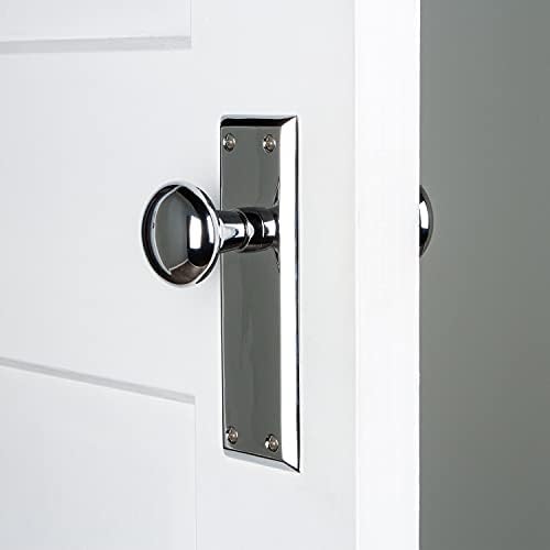 Nostalgic Warehouse New York Plate with New York Knob, Double Dummy, Bright Chrome
