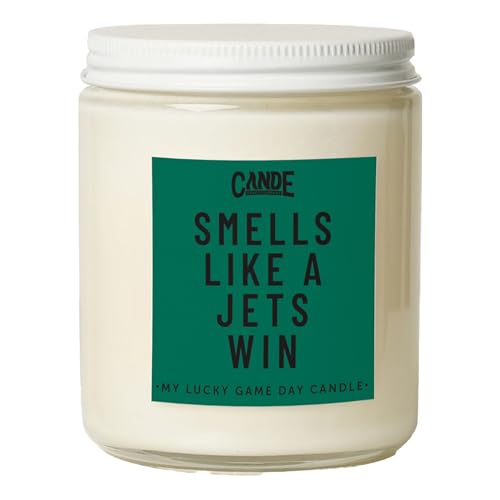 CE Craft - Smells Like A Jets Win - Football Themed Candle, New York Gift (Iced Vanilla Woods)
