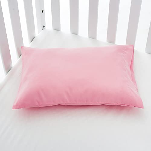 Image of EXQ Home Toddler Pillowcases 13x18 Travel Pillow Case Set of 2, Small Pillow Case Fits Baby Pillow Sized 12x16, 13x18, Kids Pillowcases 2 Pack Machine Washable with Envelope Closure(Pink)