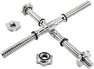 Rowland Harbor Threaded Dumbbell 12.6/14.2/14.8/15.7/18.1/19.7/22inch(32/35/38/40/46/50/56cm) curved Handles/Adjustable Dumbbell Bar Handles - Fit 1 inch Standard Weight Plate - Weightlifting Accessories - Sold in Pair