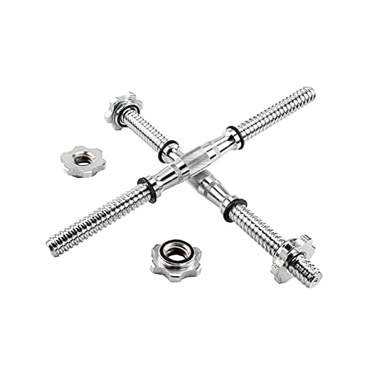 Rowland Harbor Threaded Dumbbell 12.6/14.2/14.8/15.7inch(30/35/38/40cm) curved Handles/Adjustable Dumbbell Bar Handles - Fit 1 inch Standard Weight Plate - Weightlifting Accessories - Sold in Pair
