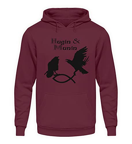 Pull à capuche rouge XXL Hugin & Munin fini les sweats trop serrés