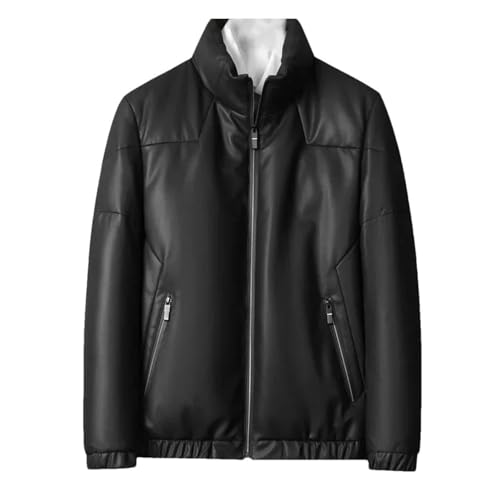 Doudoune en cuir véritable homme peau de mouton veste hiver duvet