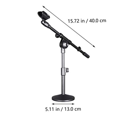 Milisten Desk Mic Arm Stand Adjustable Mic Bracket Tabletop Microphone Holder Streaming Broadcast Mic Mount For Meetings Lectures Online Chat Conferences Podcasts And More Desktop Accessories #TOP2