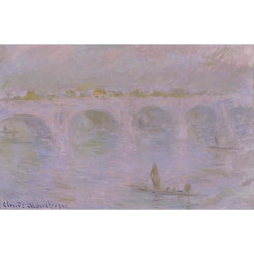 Affiche Monet Waterloo Bridge de qualité musée en grand format 76x101 cm
