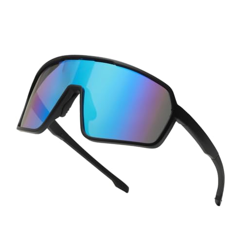 LJCZKA Sports Sunglasses for Women Men Oversized Square Frame Eyewear for Cycling Running Driving with UV400 Protection