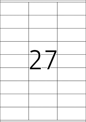 TopStick 8704 Uniwersalne etykiety, 100 arkuszy, 70 x 32 mm, 27 na arkusz A4, 2700 sztuk, samoprzylepne, nadają się do zadrukowania, matowe, nieprzezroczyste naklejki samoprzylepne, białe