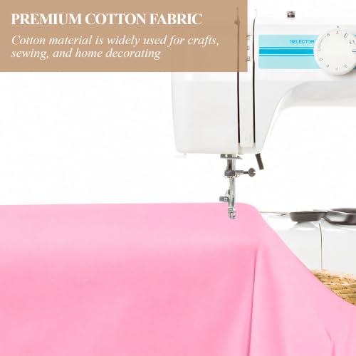 Image of 100% Cotton Fabric, 63 Inch X 1 Yard Pink Fabric by The Yard | Medium Weight, Natural, Easy Care, Fabric for Sewing Embroidery , Garments, Crafts Material, Apparel Cloth