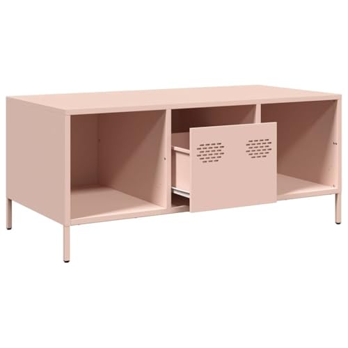Table basse rose robuste avec rangements pour optimiser les petits salons - 6