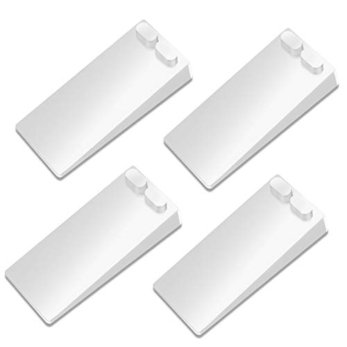 HAUSPROFI - Tope para Puerta (Goma, Altura Regulable, Antideslizante, para Cuarto de baño, balcón, habitación de los niños, terraza, Puerta de Cristal, 4 Unidades), Color Blanco