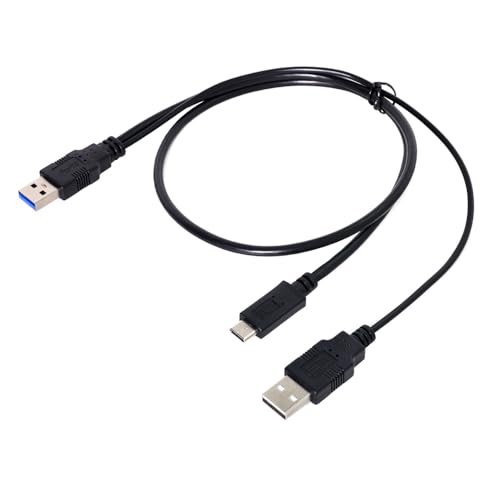 Cable USB-C tipo Y de potencia dual para laptop y disco duro miniatura 1