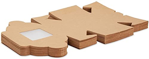 Image of Paper Disposable Brownie Box, Pack of 25, Brown Mini Cake, 1 Pastry, Brownie, Donut, Muffin, Mithai, Macron, Pie Slice, Biscuits, Dry Fruits, Sweets, Souvenirs, Fast Food Box,