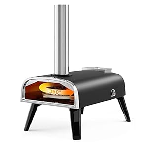 Outdoor Pizza Oven aidpiza 12″ Wood Pellet Pizza Ovens With Rotatable Round Pizza Stone Portable Wood Fired with Built-in Thermometer Pizza Stove for Outside Backyard Camping Picnics