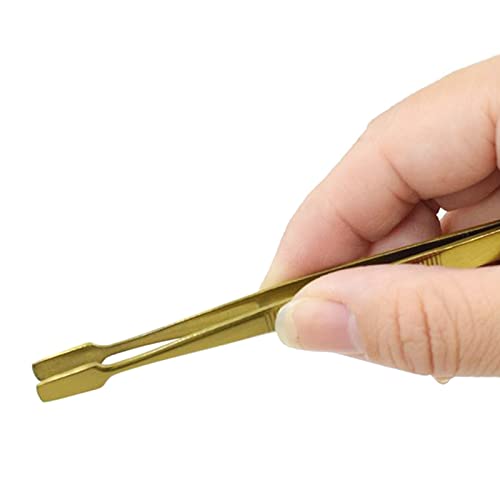 CATSELURRY Eyebrow Tweezer Slant Flat Tip Closed Clamp Face Eye Hair Remover False Eyelash Extension Eyelid Sticker Applicator - Image 6