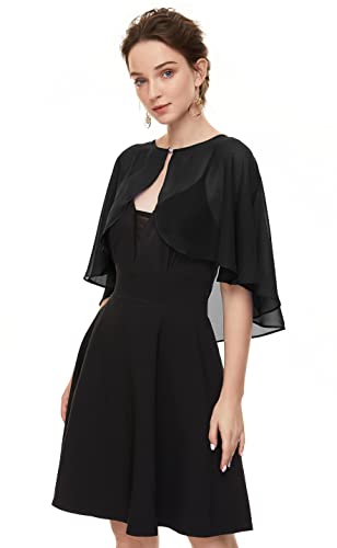 Soft Chiffon Shawls Wraps Shrug for Wedding Evening Dress Cape Cover Up for Women2