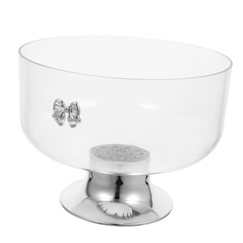 KICHOUSE Elegant Large Fruit Bowl Pedestal Modern Trifle Bowl for Kitchen Acrylic Salad Display Stand