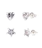 1 x Ohrringe mit Sternen Motiv , 1x Ohrringe mit Herz Motiv.