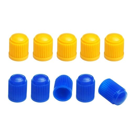 10 PCS Tire Valve Stem Cap-TPMS Safe Anti-Rust for Schrader Valve 8V1-Compatible with Bike Motorcycle Car SUV RV Truck ATV/UTV Pickup Minivan Golf Cart/Boat Trailer Moped MTB BMX Strolle (Blue/Orange)