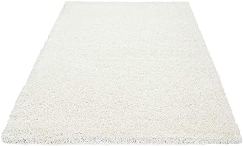 ARCHIT RUGS Plain Shaggy Rugs Living Room & Bedroom Soft Touch 5 CM Thick Pile Modern Bedroom Living Room Area Rugs Non Shed 4 x 6 Ft Size, Cream Ivory
