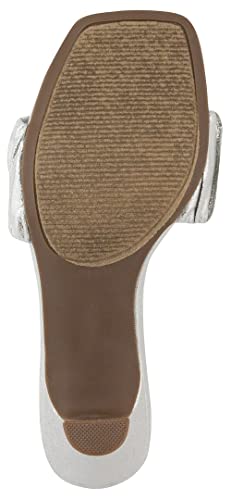 London Fog Womens Leana Dress Sandal Womens Comfort Heeled Sandals Silver Size 10 #TOP4