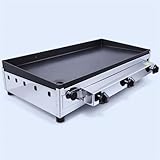 Chapa Profissional a Gás para Lanches, 40 x 80 cm, 3 Queimadores, Aço e Inox, 3,5mm