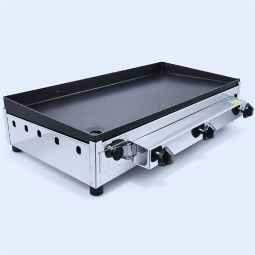 Chapa Profissional a Gás para Lanches, 40 x 80 cm, 3 Queimadores, Aço e Inox, 3,5mm